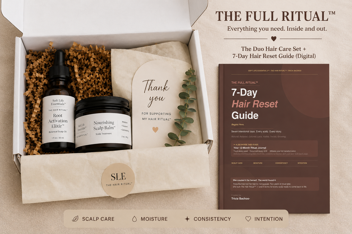 The Full Ritual™ Hair Regrowth Bundle — Elixir, Balm & 7-Day Reset Guide