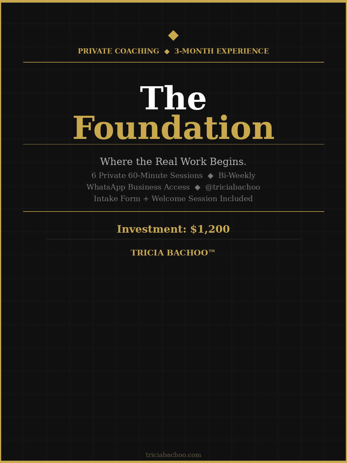 The Foundation — 3-Month Private Coaching Experience
