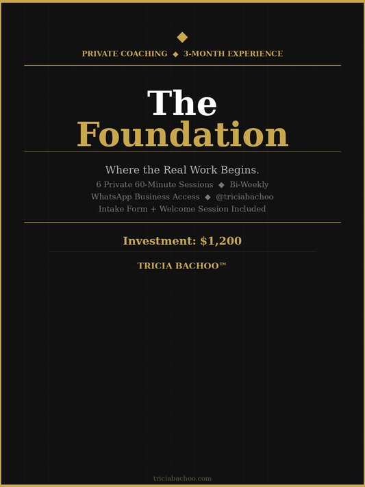 The Foundation — 3-Month Private Coaching Experience
